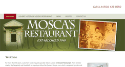 Desktop Screenshot of moscasrestaurant.com