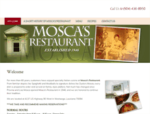 Tablet Screenshot of moscasrestaurant.com